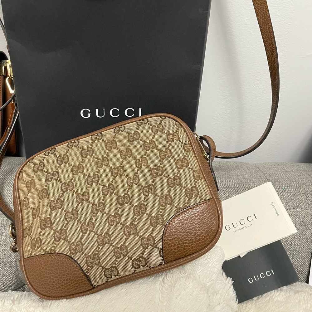 GUCCI BREE BROWN GG CANVAS BAG. AUTHENTIC